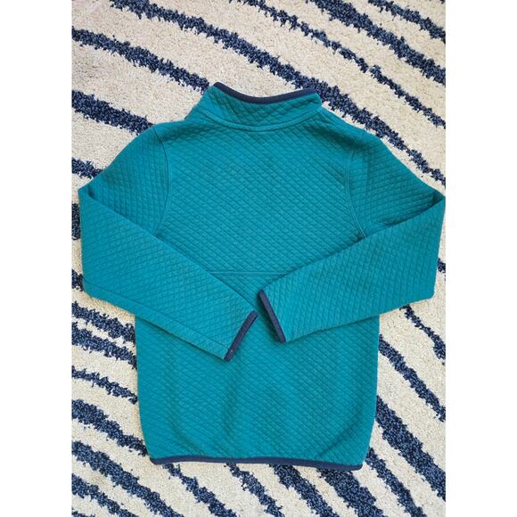 L.L.Bean Kids Quilted Snap Fleece Pullover Teal Blue Size 6X/7 - Picture 2 of 5